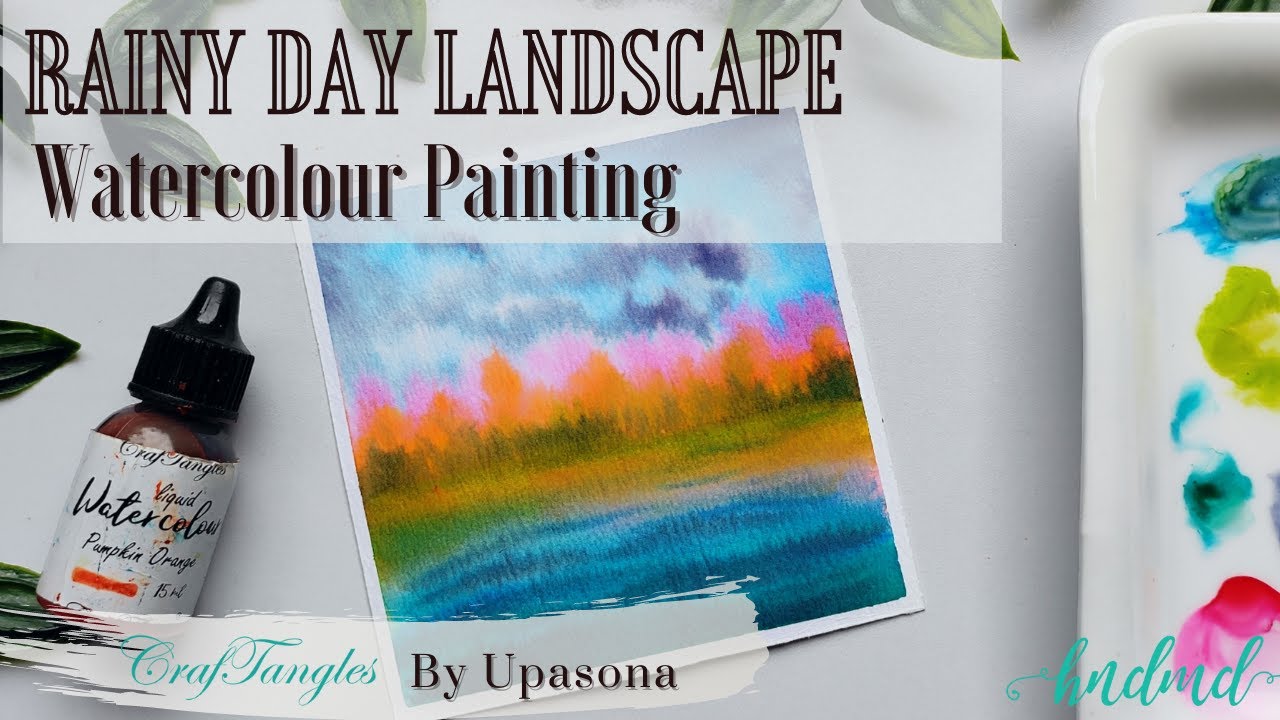 Beautiful 'Rainy Day Landscape' Watercolour Painting