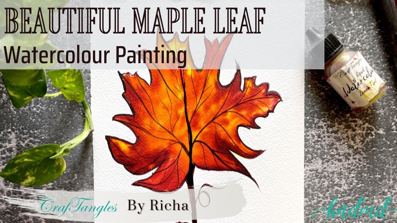 Beautiful Maple Leaf Watercolour Painting