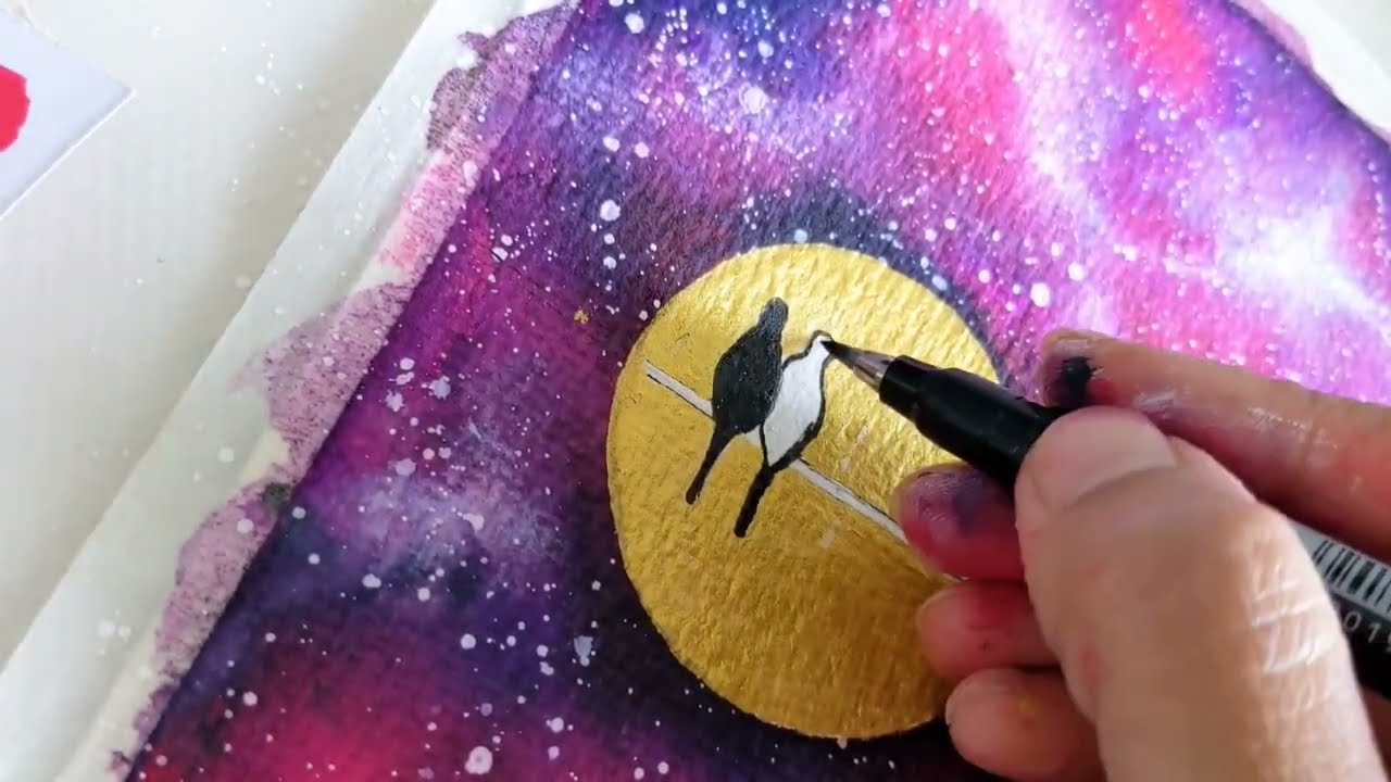 Watercolor Galaxy Painting