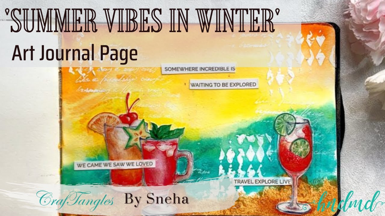 Beautiful Art Journal page'Summer vibes in winter'