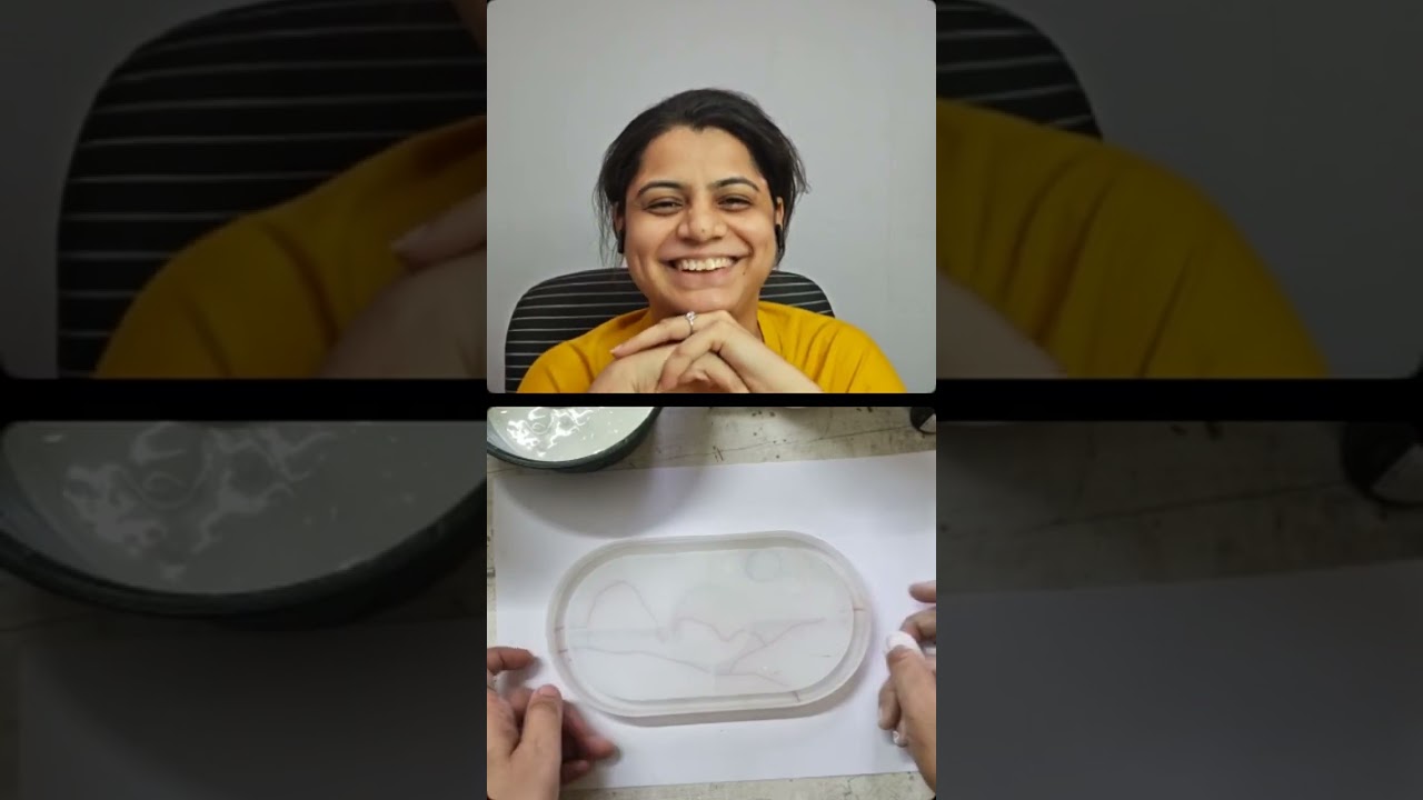 DIY Painted Trinket Dish with CrafTangles Art Cast (Jesmonite Alternate) #jesmonite #casting #diy