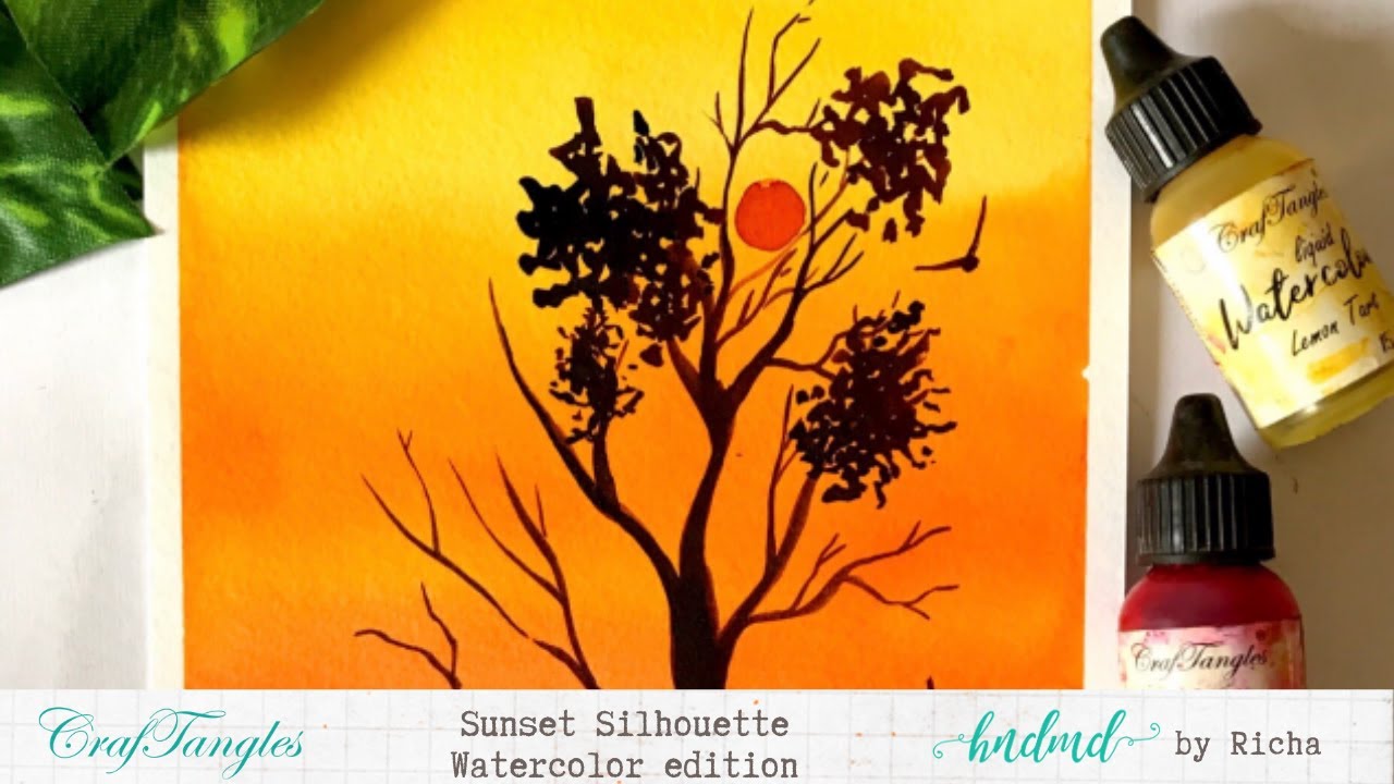 Dreamy Sunset Silhouette - Watercolor edition