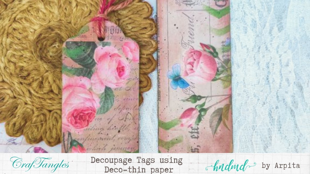 Decoupage Tags using Deco-thin paper
