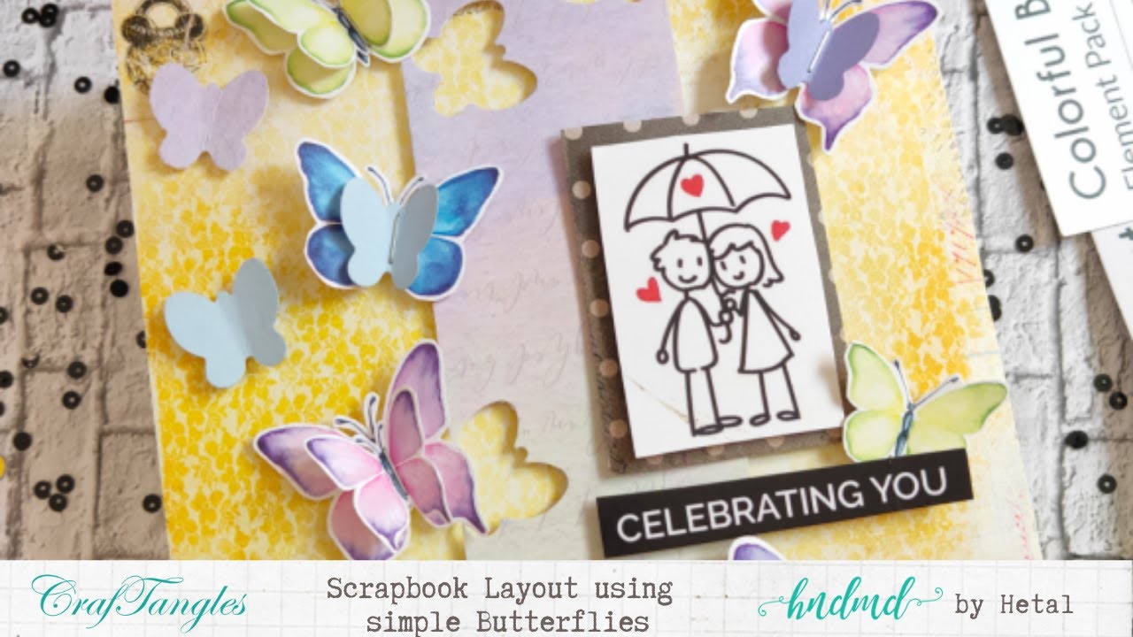 Scrapbook Layout using simple Butterflies
