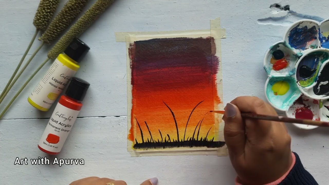 Sunset Acrylic Painting for Beginners