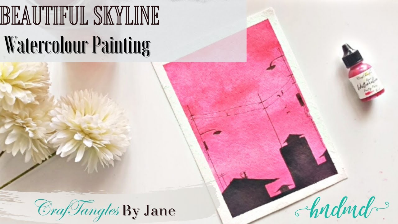 Beautiful Skyline Watercolour Painting