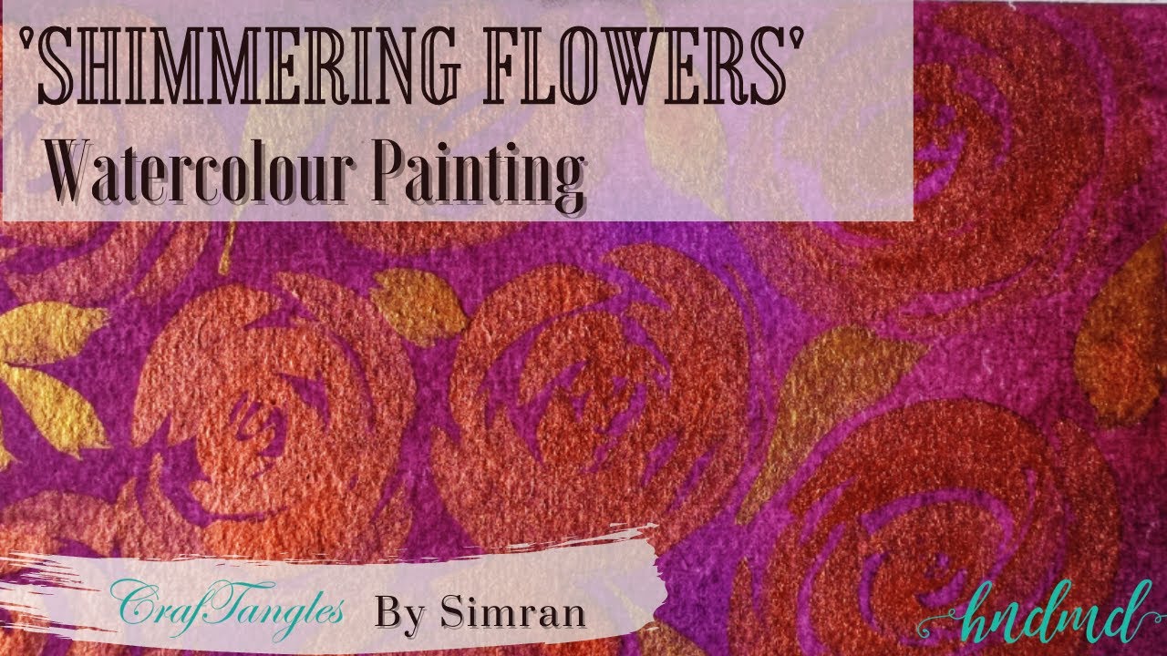 Beautiful 'Shimmering Flowers' Watercolour Painting