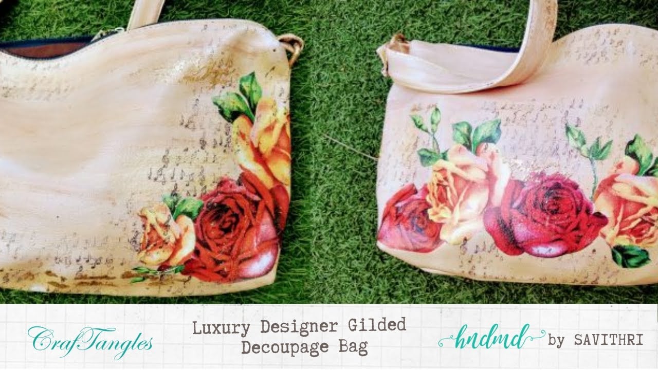 Designer Gilded Decoupage Bag (Upcycle)