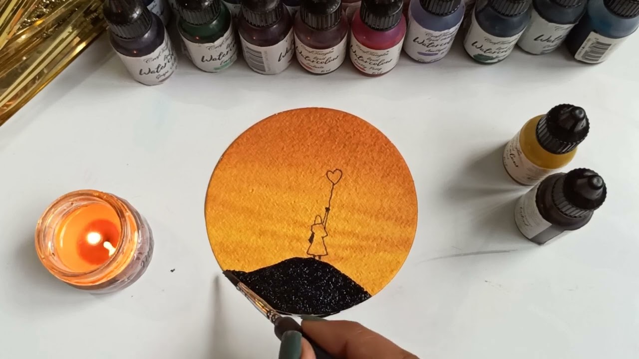 DIY Watercolor painting #diy #painting  #watercolor #watercolour  #hndmd #craftangles #tutorial