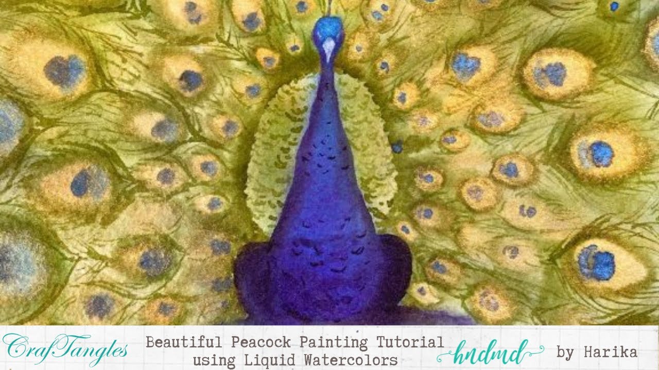 Beautiful Peacock Painting Tutorial using Liquid Watercolors