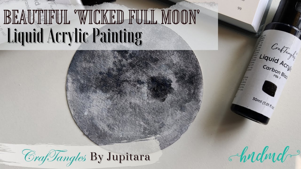 Beautiful 'Wicked Full Moon' Liquid Acrylic Painting