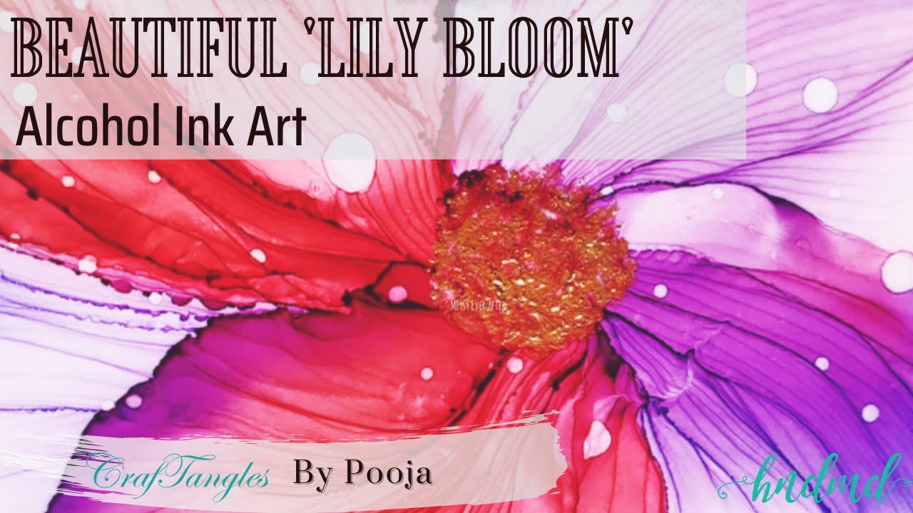 Beautiful 'Lily Bloom' Alcohol Ink Art
