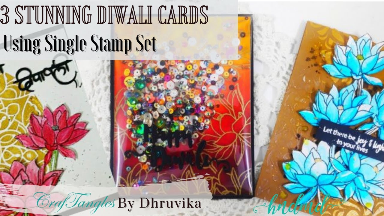 3 Stunning Diwali Cards Using Single Stamp-set