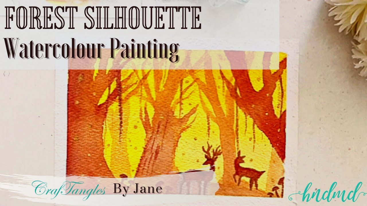 Beautiful 'Forest Silhouette' Watercolour Painting