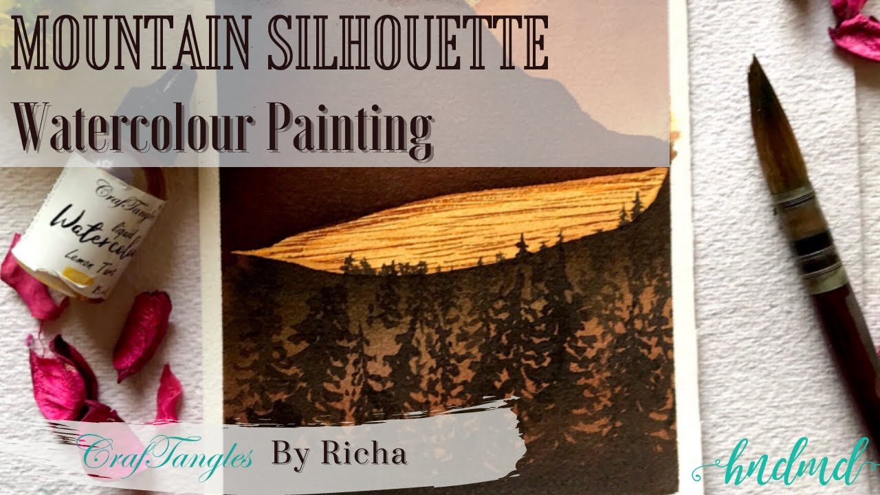 Beautiful 'Mountain Silhouette' Watercolour Painting