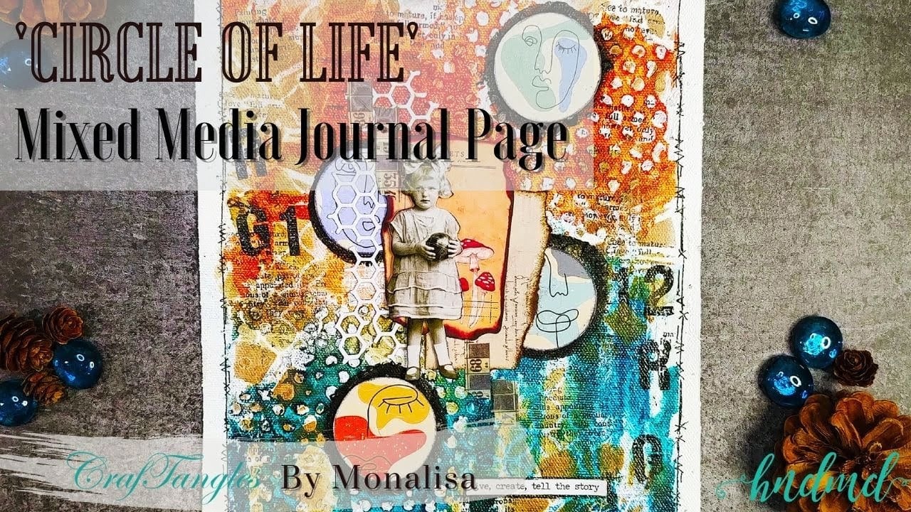 Beautiful Mixed Media Journal Page 'Circle Of Life'