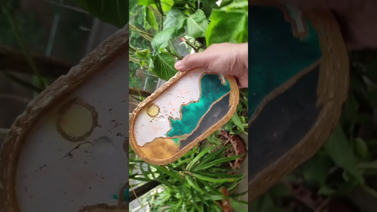 DIY Painted Trinket Dish with CrafTangles Art Cast (Jesmonite Alternate) #jesmonite #casting #diy