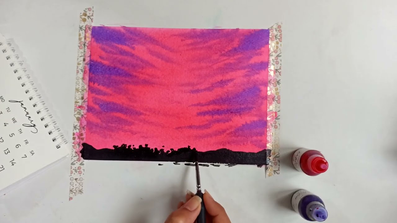 Easy Watercolor Landscape painting