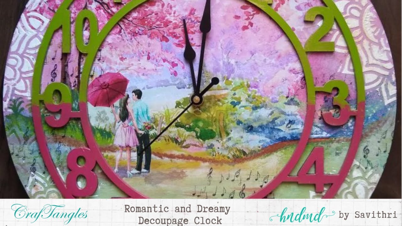 Romantic and Dreamy Decoupage Clock