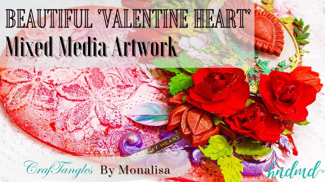 Beautiful 'Valentine Heart' Mixed Media Art