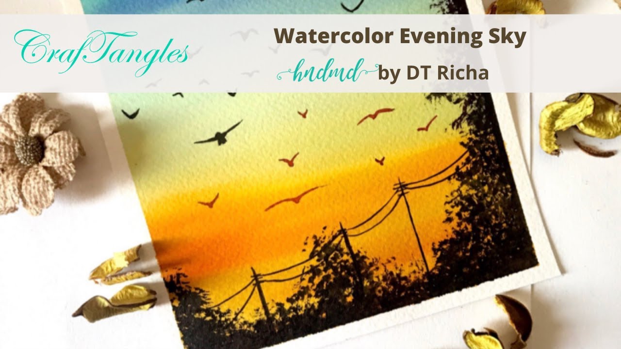 A Beautiful Watercolor evening sky