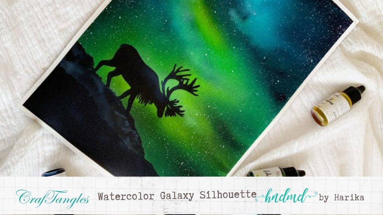 Watercolor Galaxy Silhouette