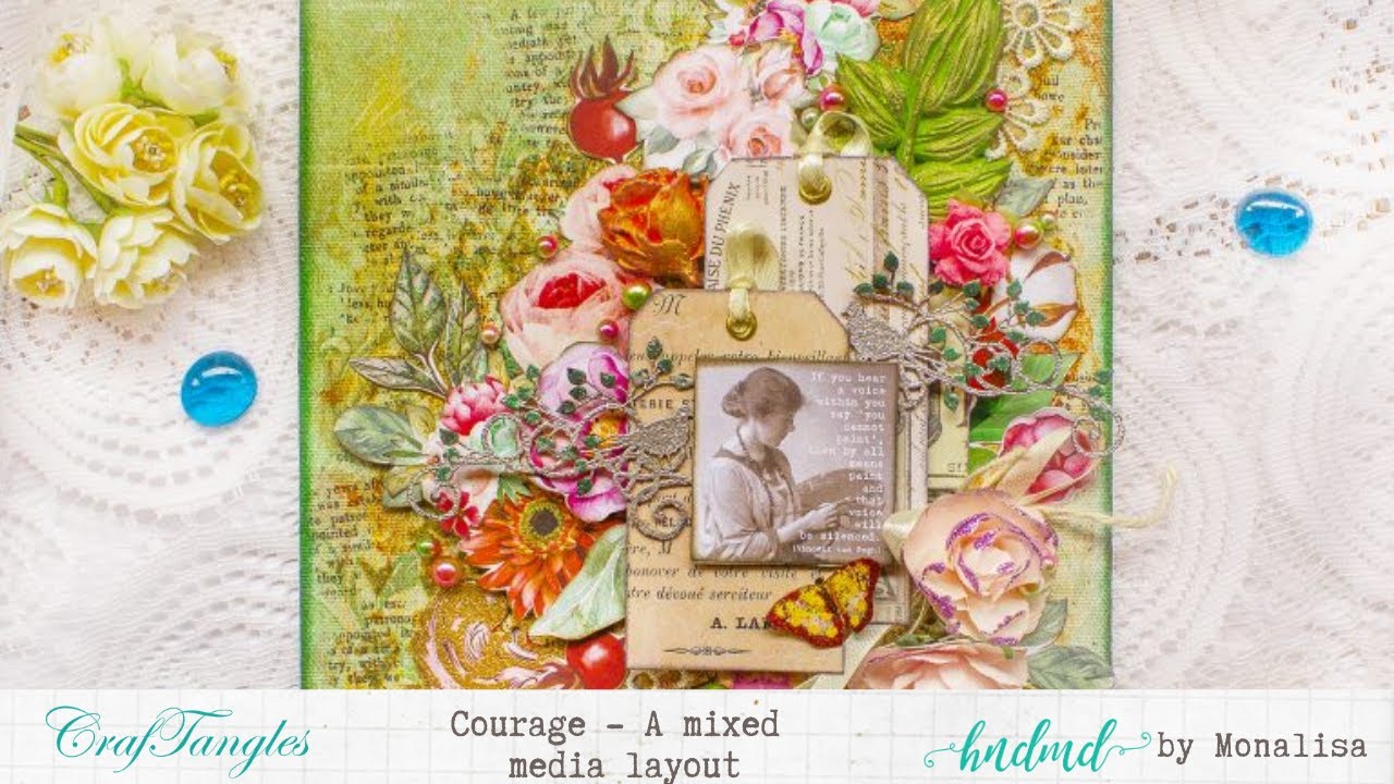 Courage - A mixed media layout using Transfer It sheets