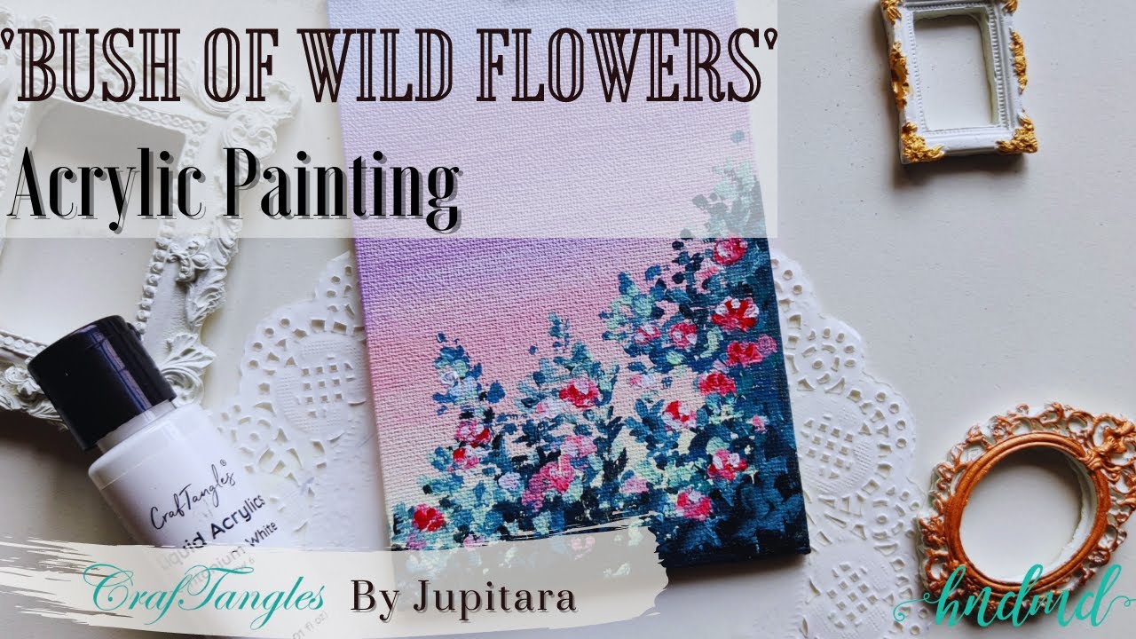 Amazing 'Bush Of Wild Flowers' Acrylic Painting