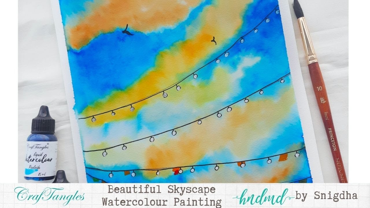 Beautiful Skyscape Watercolour Painting