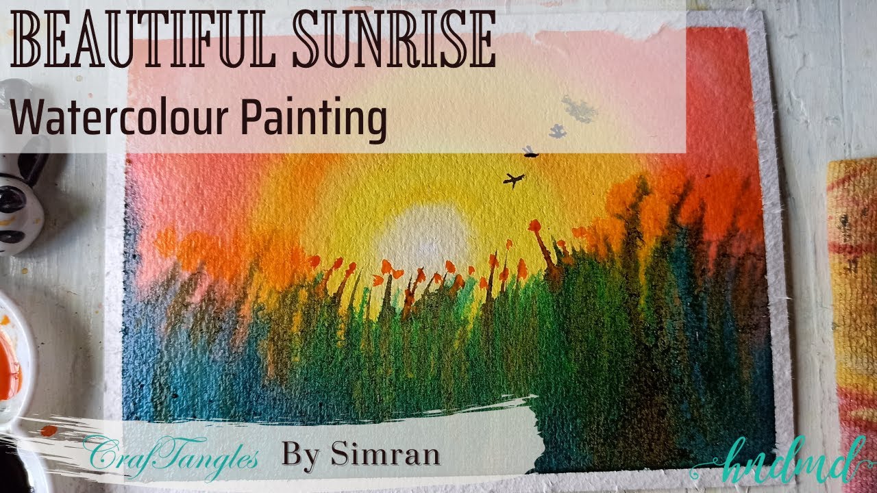 Beautiful 'Sunrise' Watercolour Painting