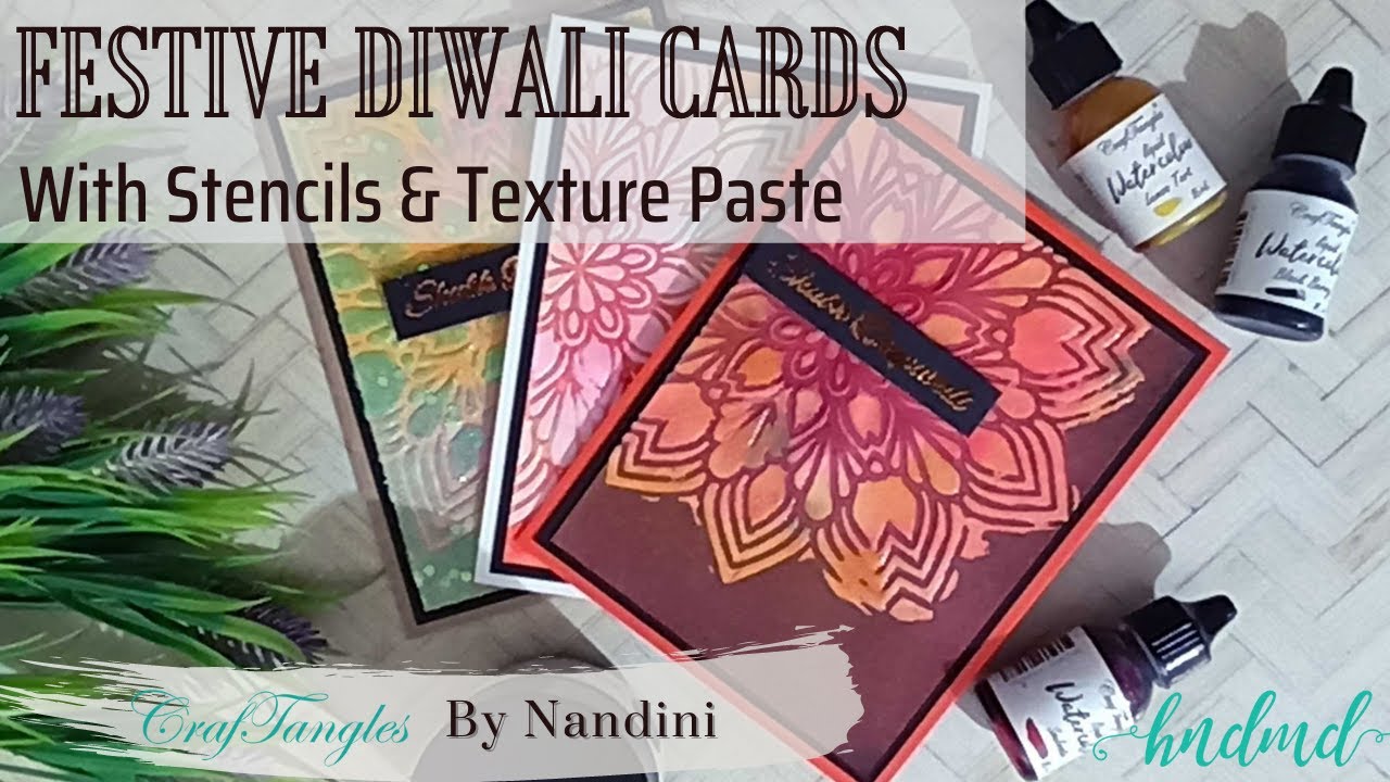 Festive Diwali Cards with Stencils & Texture Paste