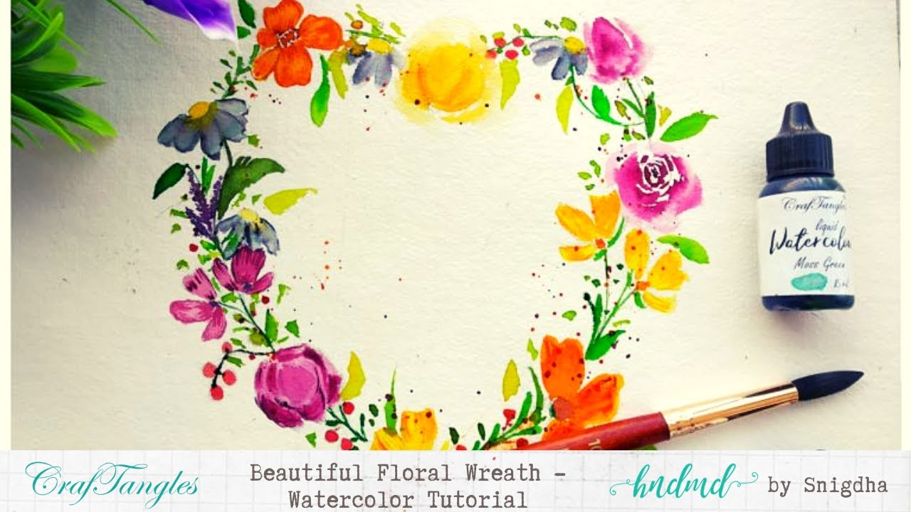 Beautiful Floral Wreath - Watercolor Tutorial