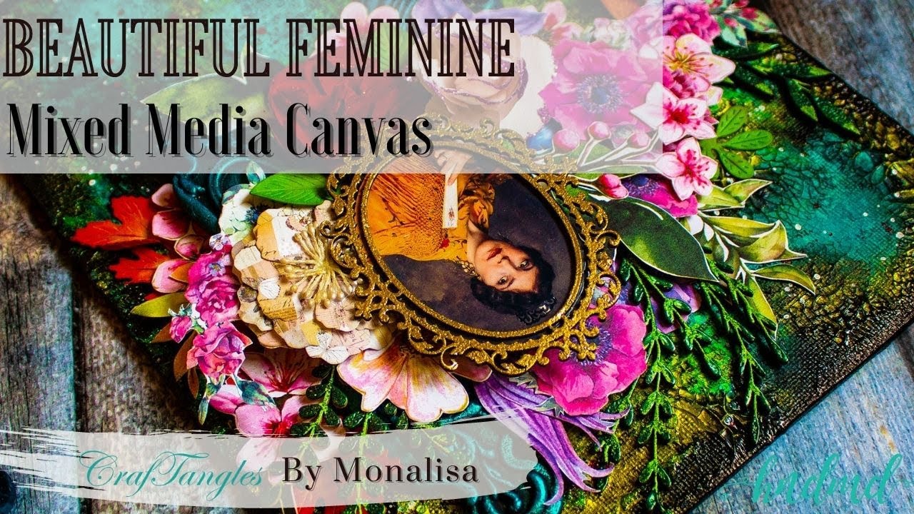 Beautiful Feminine Mixed Media Canvas