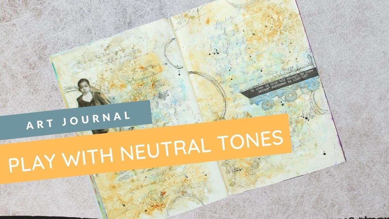 Art Journal page for Beginners (Neutral Tones)
