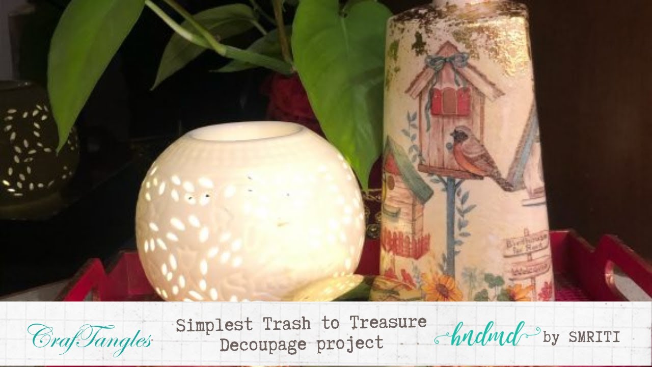 Simplest Trash to Treasure Decoupage project