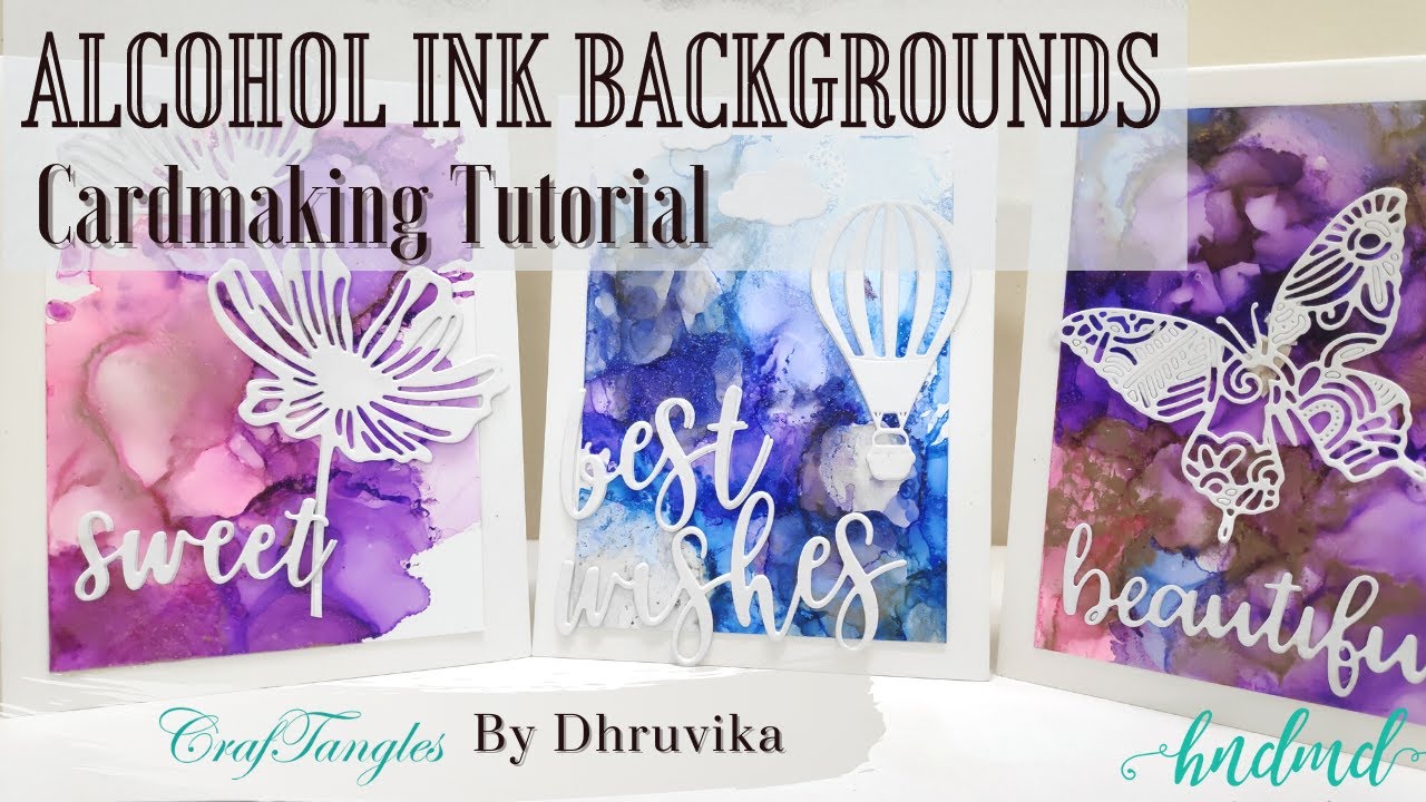 Beautiful Reusing Alcohol Ink Backgrounds for Cards