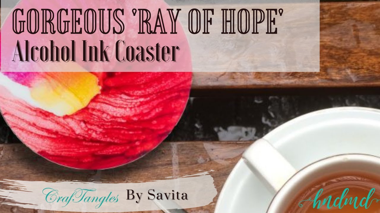 Gorgeous 'Ray of Hope' - Alcohol Ink Coaster