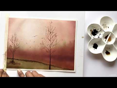 Sun shining on the field (watercolor edition)