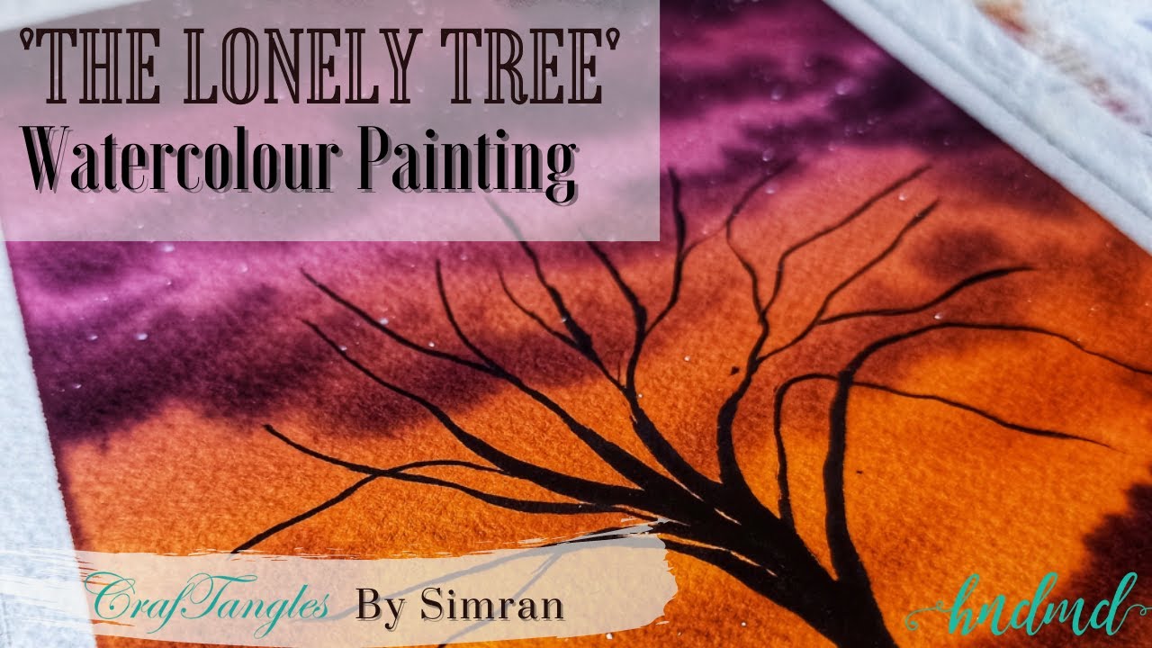 Awesome 'The Lonely Tree' Watercolour Painting