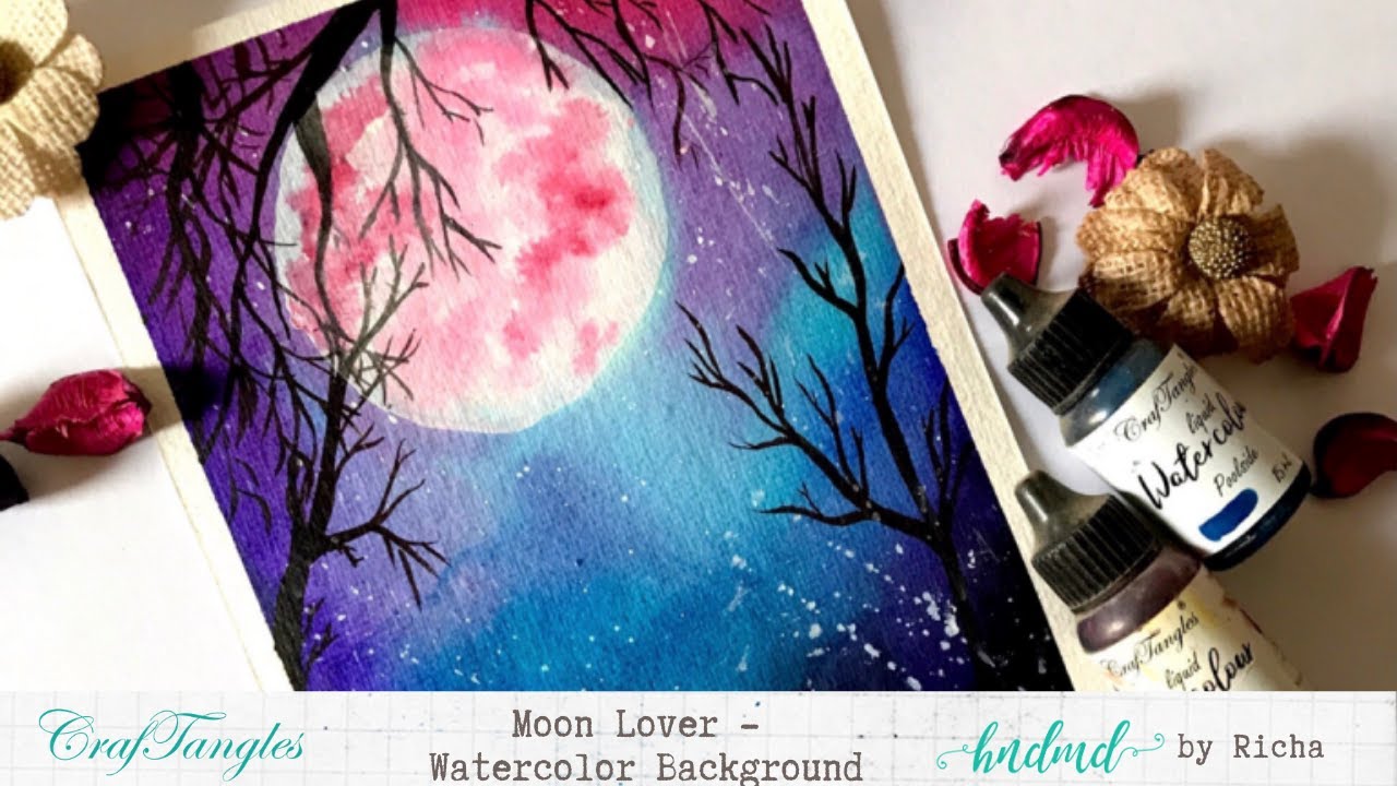 Moon Lover - Watercolor Background