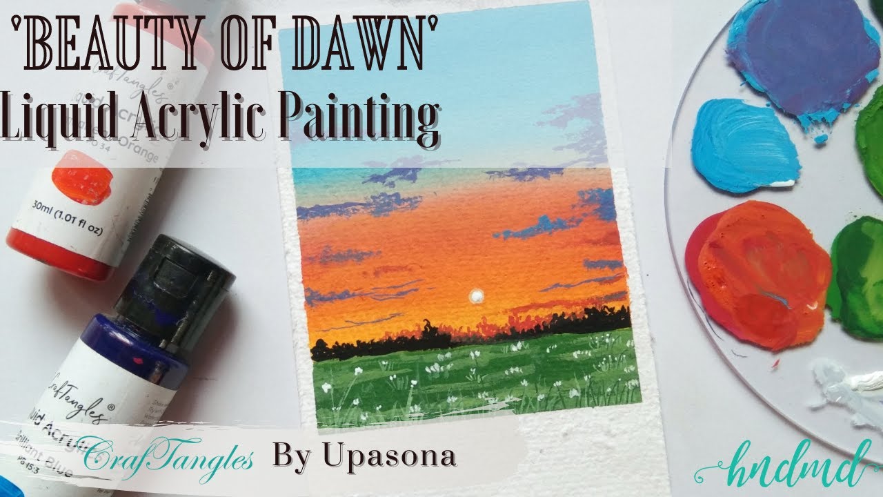 Stunning 'Beauty Of Dawn' Liquid Acrylic Painting