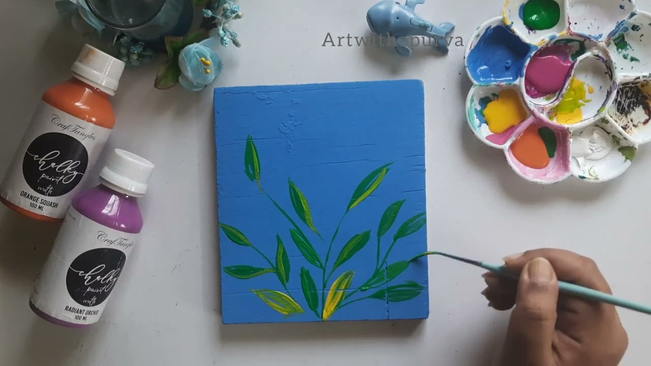 DIY Floral Acrylic Painting #diy #acrylicart #acrylicpainting #acrylicpaint #craftangles #hndmd