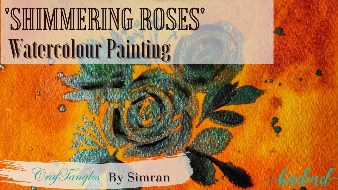 Beautiful 'Shimmering Roses' Watercolour Painting