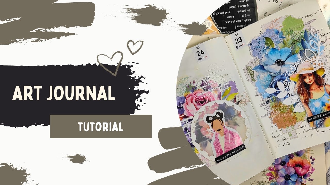 Art Journal Page - Flower Girls #artjournal #journalwithme  #journal #craftangles