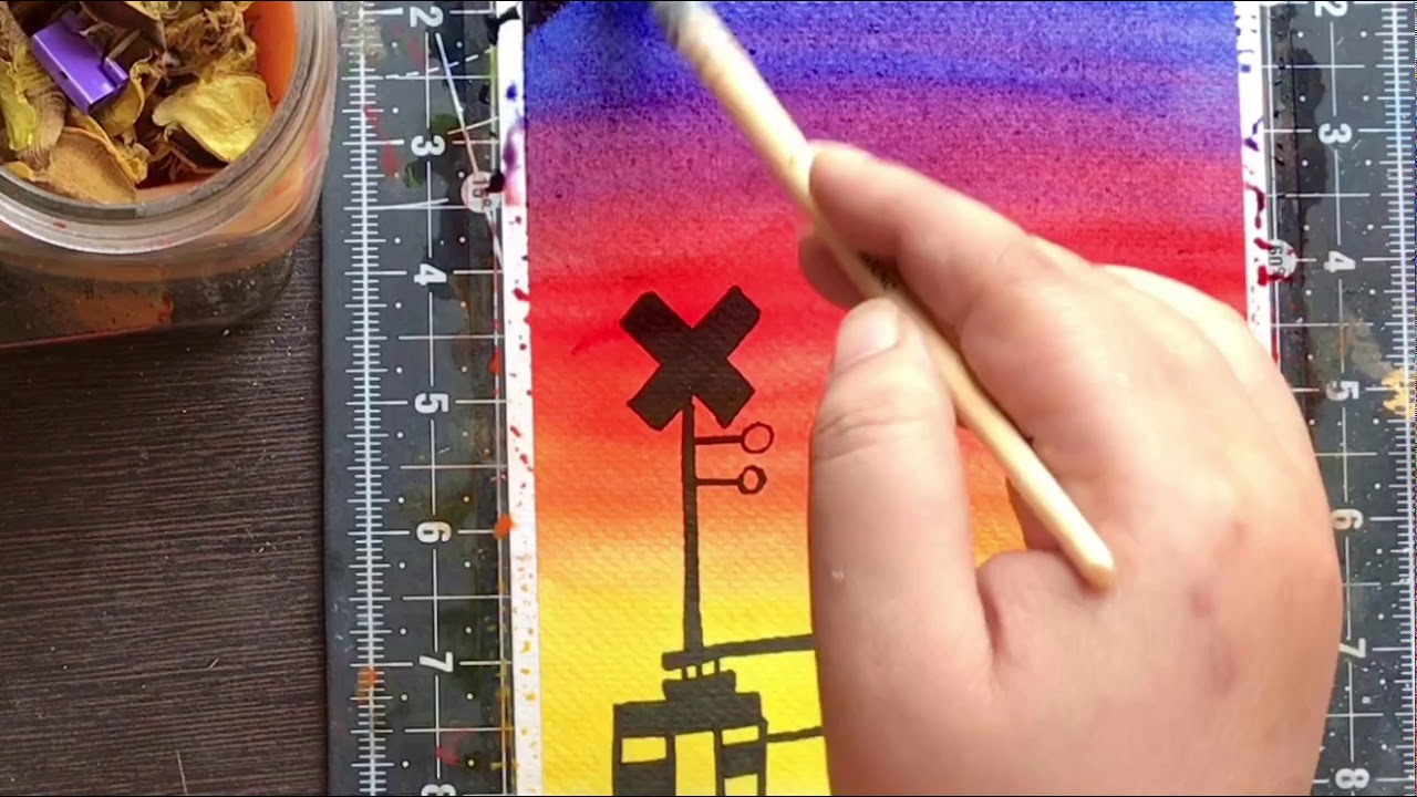 Sunrise Watercolour painting - beginner friendly tutorial