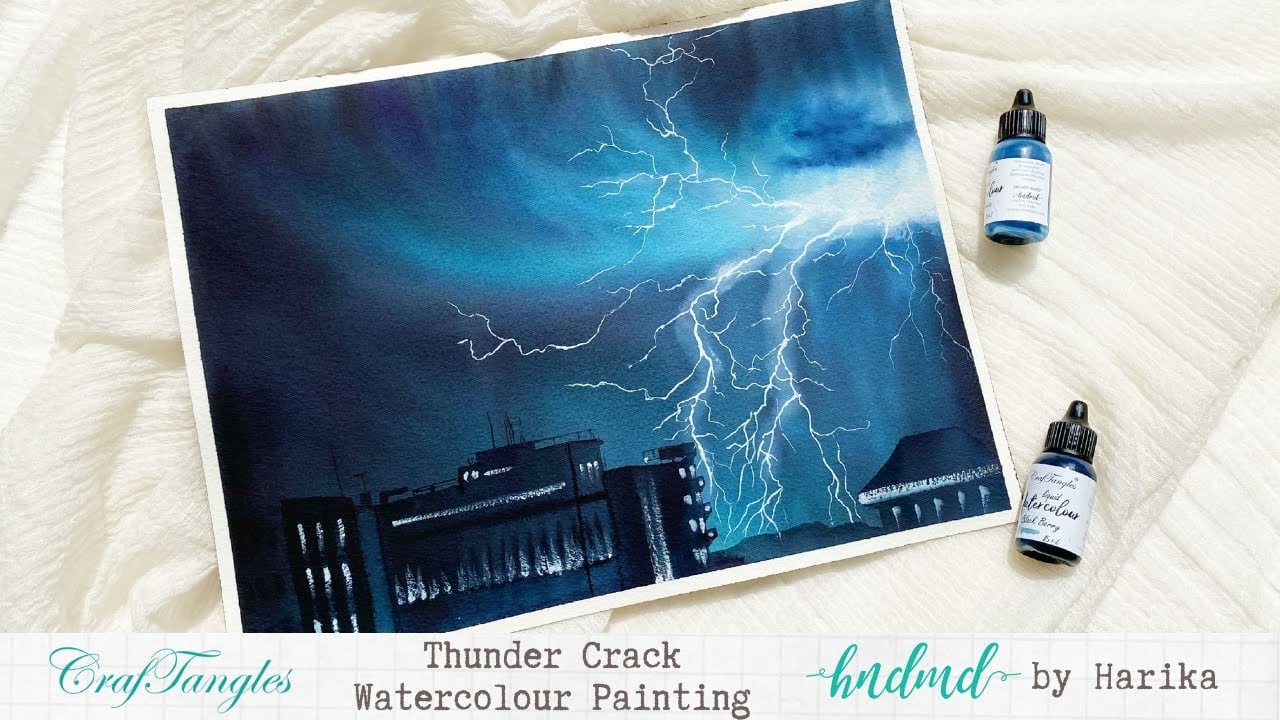 Thunder Crack Watercolour Painting
