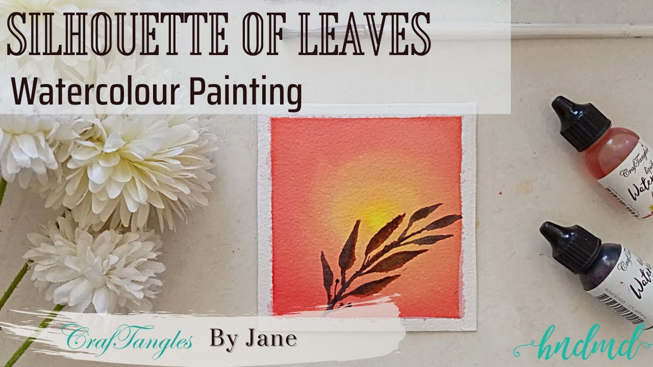 Beautiful 'Silhouette of Leaves' Watercolour Painting