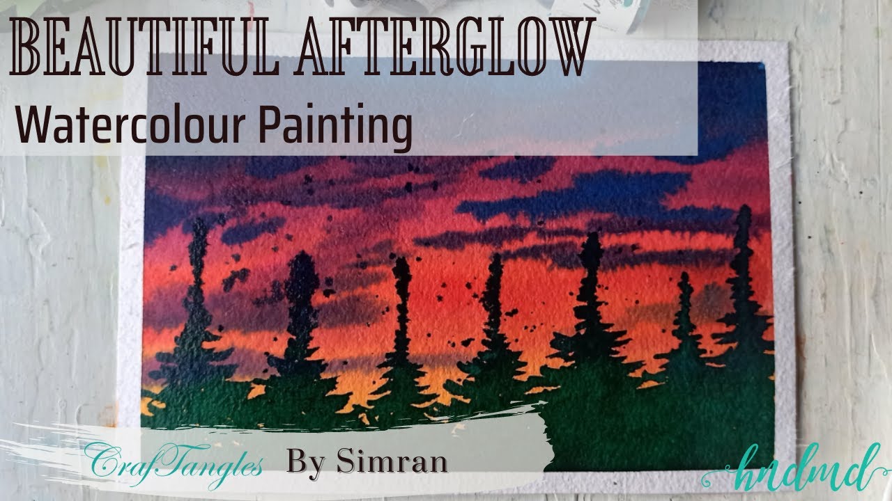 Beautiful 'Afterglow' Watercolour Painting