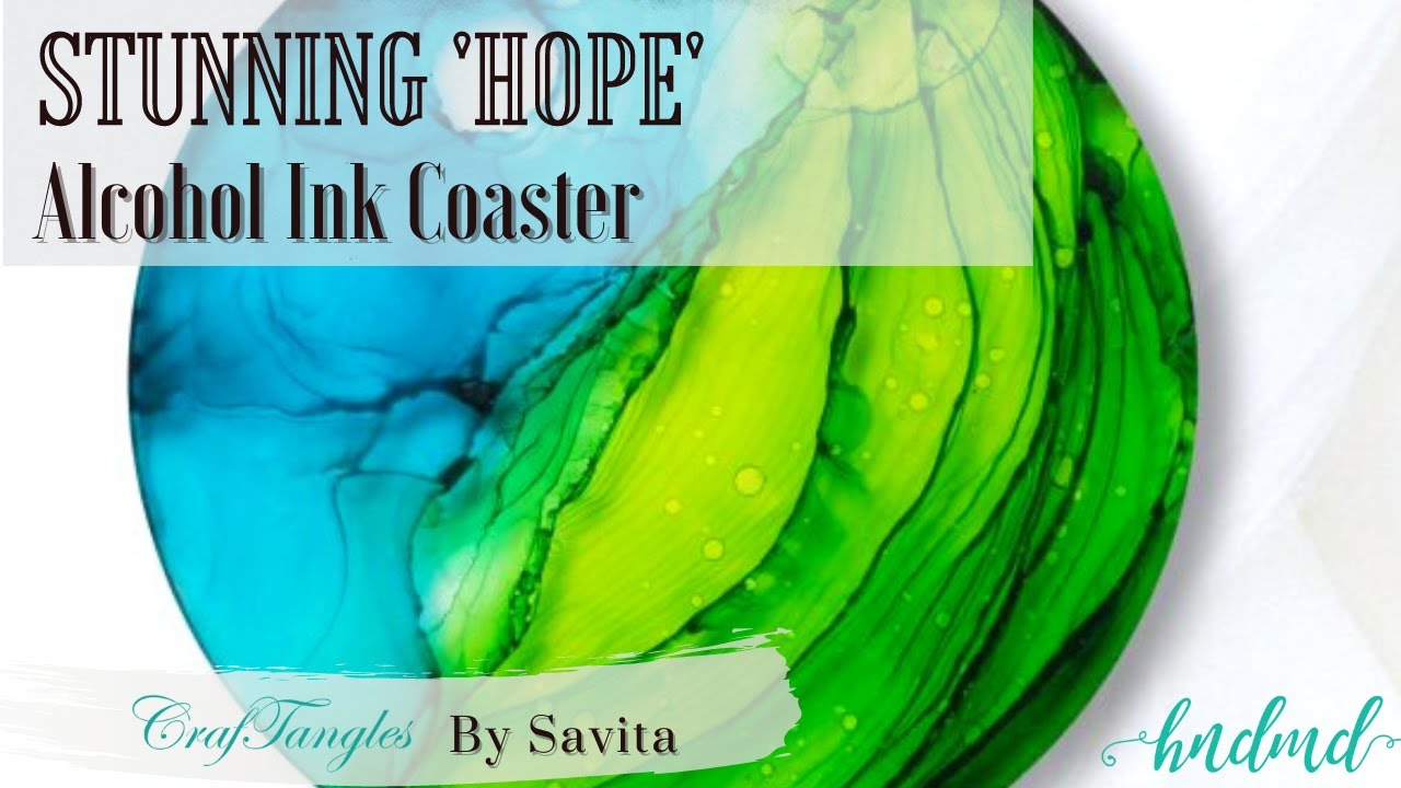 Stunning Alcohol Ink Coaster - HOPE