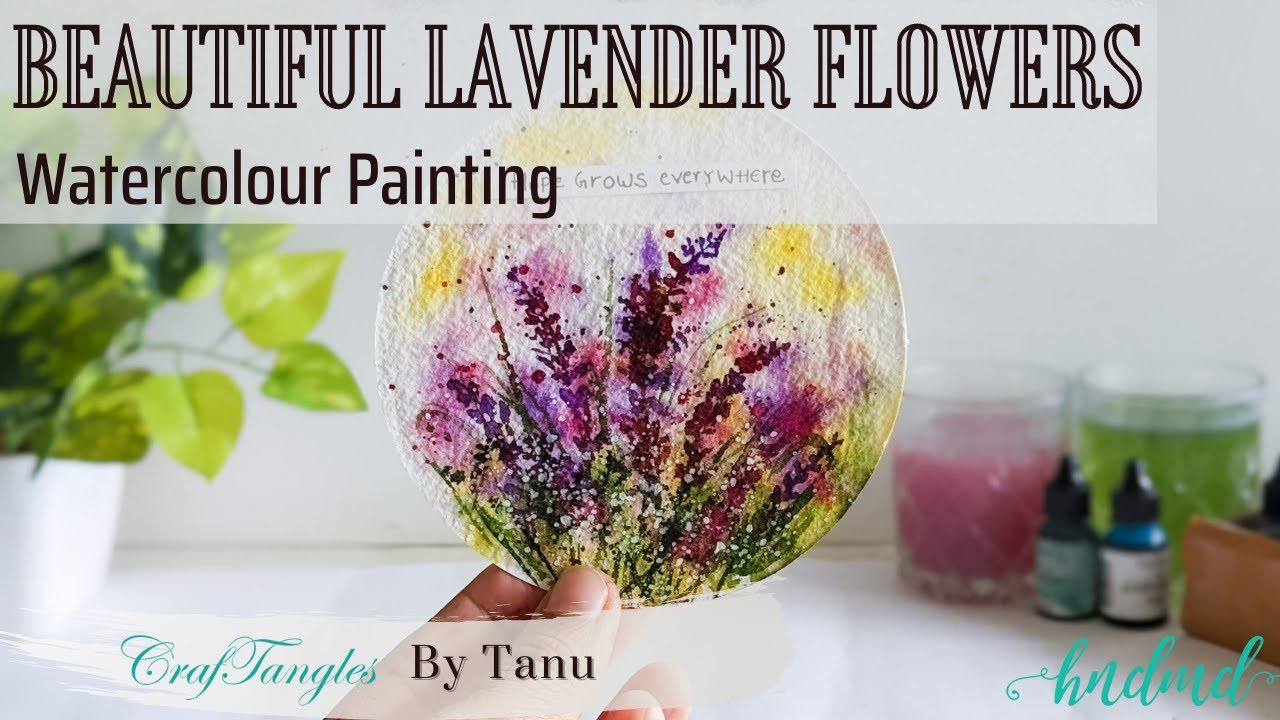 Beautiful 'Lavender Flowers' Watercolour Painting